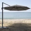 Parasol déporté rond Tobago Ø4m - Taupe – Image 2