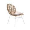Lot de 2 Chaises de jardin en résine tressée FLORES avec coussin chiné gris/beige – Image 2