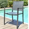 Fauteuil de jardin en aluminium et textilène aspect teck SANTORIN – Image 2