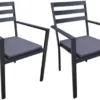 Fauteuil de jardin en aluminium avec coussin gris Palma – Image 2