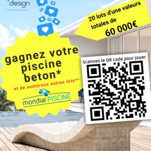20 lots d'une valeur totale de 60000€, gagnez votre piscine en béton